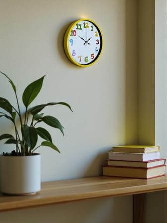 36 Cm Sarı Çocuk Odası Duvar Saati