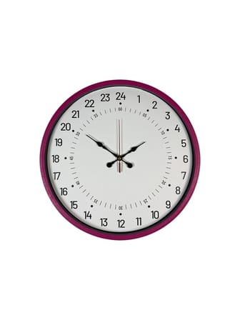 36 Cm Pembe 24 Saat Göstergeli Özel Tasarım Duvar Saati