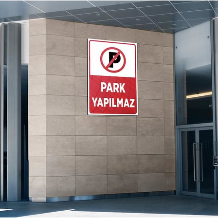 Technopa Park Yapmak Yasaktır İş güvenliği levhası Folyo (PVC Yapışkanlı) Üzeri Solvent Baskı-20x30cm