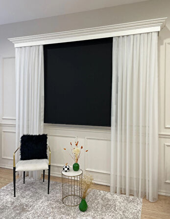 Brillant Stor Perde Kalın Kumaş (KETEN) Siyah (ALÜMİNYUM KASA BORU)