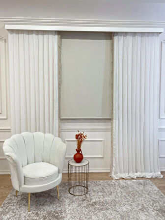 Brillant Stor Perde Kalın Kumaş (KETEN) BEJ Rengi (ALÜMİNYUM KASA BORU)