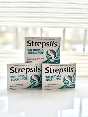 Strepsils Mentollü Boğaz Pastili 24 Pastil 3'LÜ SET