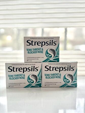 Strepsils Mentollü Boğaz Pastili 24 Pastil 3'LÜ SET