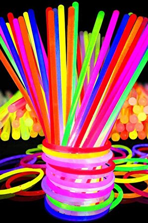 Fosforlu Çubuk Işıklı 50 Adet Glow Çubuk Işıklı Parti Aydınlatma Çubuk 24 Saat Boyunca Parlaklık