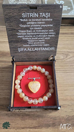 💛 Sitrin (Citrine) Doğal Taş Bileklik & Kolye(Pozitif Enerji ve Neşe Taşı)