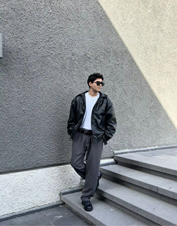 Premium Oversize Vintage Deri Ceket