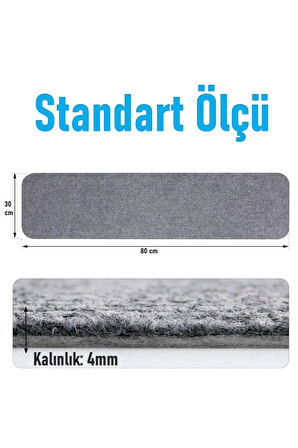 Halifleks Yapışkan Tabanlı Merdiven Basamak Paspası Rip Halı Kaymaz Tabanlı - Füme