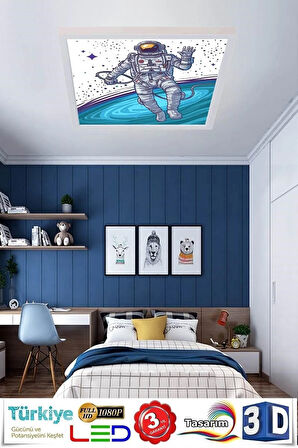 Led Avize Stron Çocuk Tavan Lambası 60watt-beyaz Işık, Modern Uv Baskı Avize,