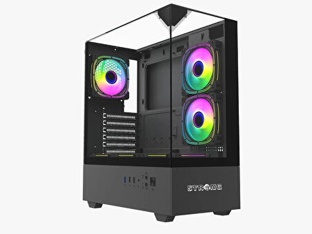 Strong Diamond Siyah 6x120mm ARGB ATX Gaming Bilgisayar Kasası Powersız