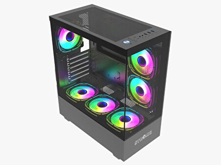 Strong Melkor Siyah 6x 120mm ARGB ATX Gaming Bilgisayar Kasası Powersız