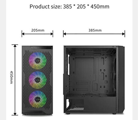 Strong North 4x 120mm Rgb Reset Buton Mesh Atx Gaming Oyuncu Kasası Powersız