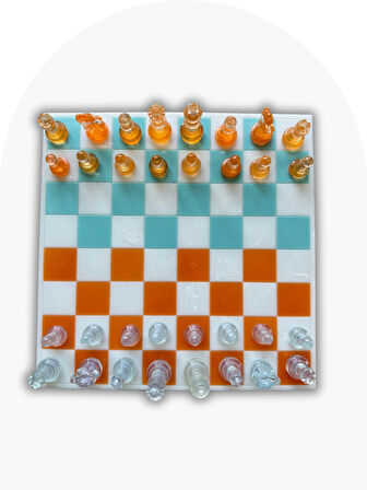 Turuncu Mavi Tasarım Satranç