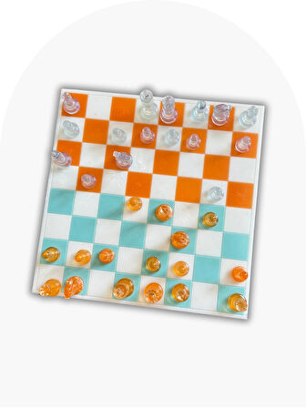 Turuncu Mavi Tasarım Satranç