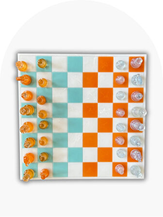 Turuncu Mavi Tasarım Satranç