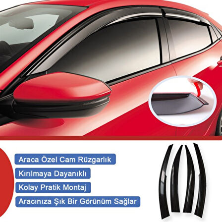 Cam Rüzgarlığı Fiat Linea 2006-2016  Mügen Tip Piano Black
