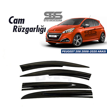 Cam Rüzgarlığı Peugeot 208 2008-2020 Arası Mügen Tip Piano Black