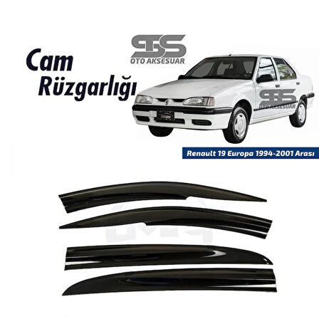 Cam Rüzgarlığı Renault 19 1994-2001 Arası Mügen Tip Piano Black