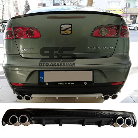 Seat Cordoba Difüzör Arka Tampon Eki 4 Egzoz Çıkışlı Siyah Lüx Tip