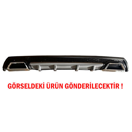 Dacia Dokker Difüzör Arka Tampon Eki 2 Egzoz Çıkışlı Gri Lüx Tip