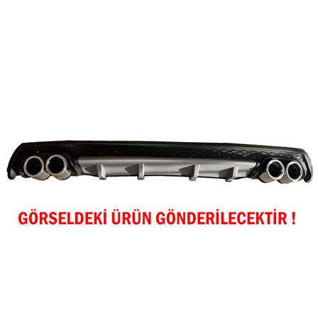 Dacia Dokker Difüzör Arka Tampon Eki 4 Egzoz Çıkışlı Gri Lüx Tip