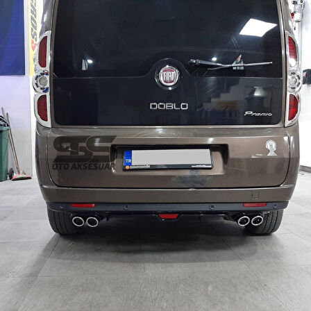 Fiat Doblo D3 D4 Difüzör Arka Tampon Eki 4 Egzoz Çıkışlı Siyah