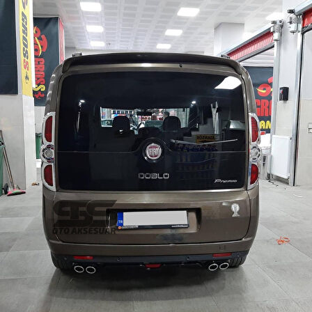 Fiat Doblo D3 D4 Difüzör Arka Tampon Eki 4 Egzoz Çıkışlı Siyah