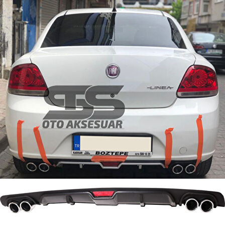 Fiat Linea Difüzör Arka Tampon Eki 4 Egzoz Çıkışlı Siyah