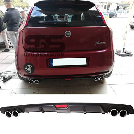 Fiat Punto Difüzör Arka Tampon Eki 4 Egzoz Çıkışlı Siyah