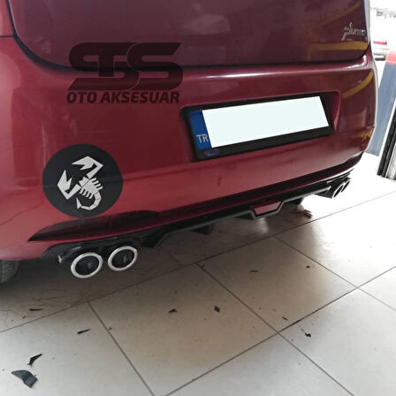 Fiat Punto Difüzör Arka Tampon Eki 4 Egzoz Çıkışlı Siyah