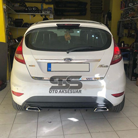 Ford Fiesta Mk7 Difüzör Arka Tampon Eki 2 Egzoz Çıkışlı Siyah Lüx Tip