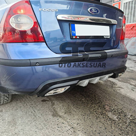 Ford Focus 2 Difüzör Arka Tampon Eki 2 Egzoz Çıkışlı Gri