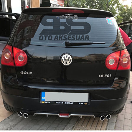 Volkswagen Golf 5 Difüzör Arka Tampon Eki 4 Egzoz Çıkışlı Gri