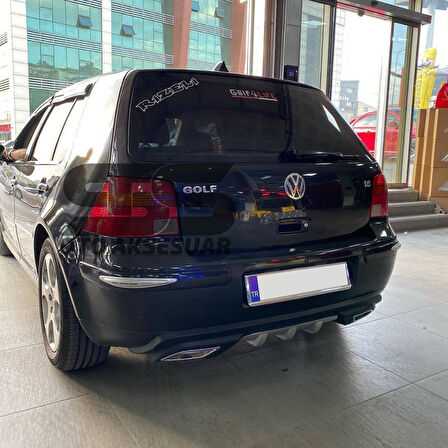 Volkswagen Golf 4 Difüzör Arka Tampon Eki 2 Egzoz Çıkışlı Gri