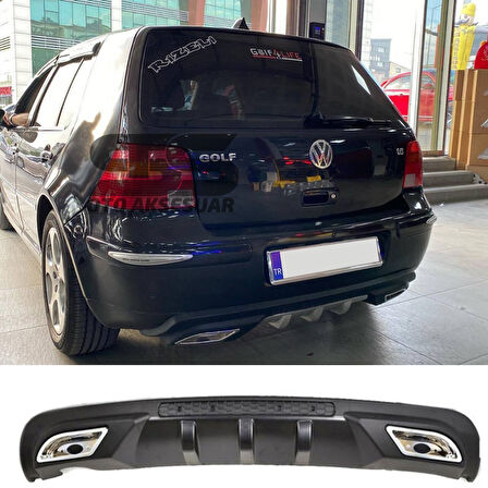 Volkswagen Golf 4 Difüzör Arka Tampon Eki 2 Egzoz Çıkışlı Siyah