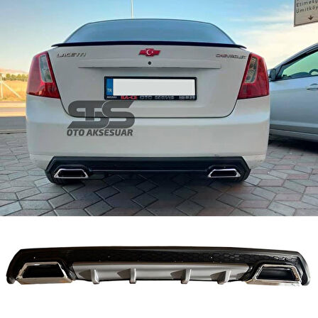 Chevrolet Lacetti Difüzör Arka Tampon Eki 2 Egzoz Çıkışlı Gri Lüx Tip