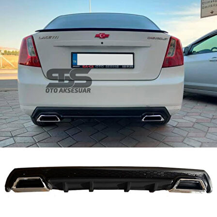 Chevrolet Lacetti Difüzör Arka Tampon Eki 2 Egzoz Çıkışlı Siyah Lüx Tip