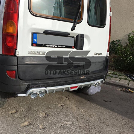 Renault Kangoo Difüzör Arka Tampon Eki 4 Egzoz Çıkışlı Gri Tip