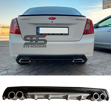 Chevrolet Lacetti Difüzör Arka Tampon Eki 4 Egzoz Çıkışlı Gri Lüx Tip