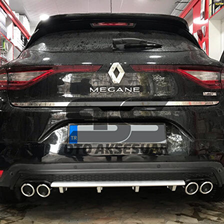 Renault Megane 4 Difüzör Arka Tampon Eki 4 Egzoz Çıkışlı Gri Lüx Tip