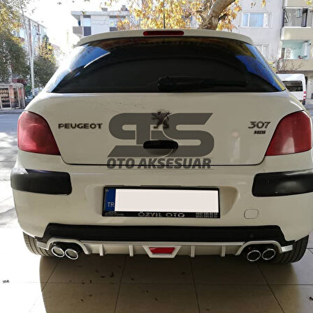 Peugeot 307 Difüzör Arka Tampon Eki 4 Egzoz Çıkışlı Gri Tip