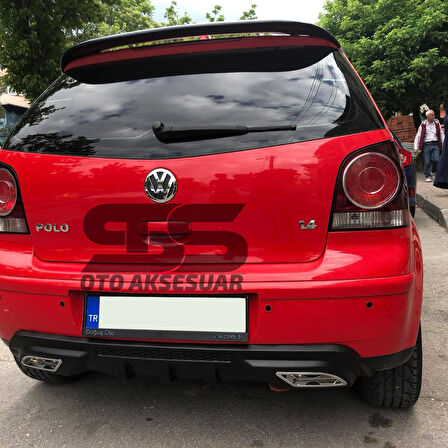 Volkswagen Polo Difüzör Arka Tampon Eki 2 Egzoz Çıkışlı Siyah