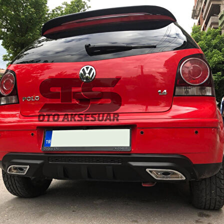 Volkswagen Polo Difüzör Arka Tampon Eki 2 Egzoz Çıkışlı Siyah