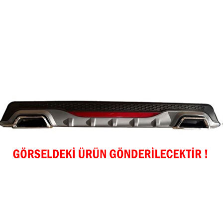 Citroen C-elysee Difüzör Arka Tampon Eki 2 Egzoz Çıkışlı Gri Reflektörlü