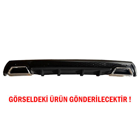 Renault Clio 3 Difüzör Arka Tampon Eki 2 Egzoz Çıkışlı Siyah Lüx Tip