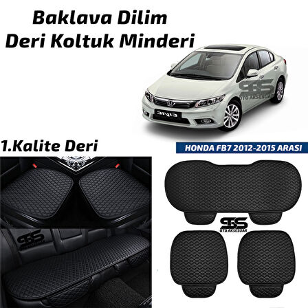 HONDA FB7 2012-2015 Arası Siyah Deri Oto Koltuk Minderi