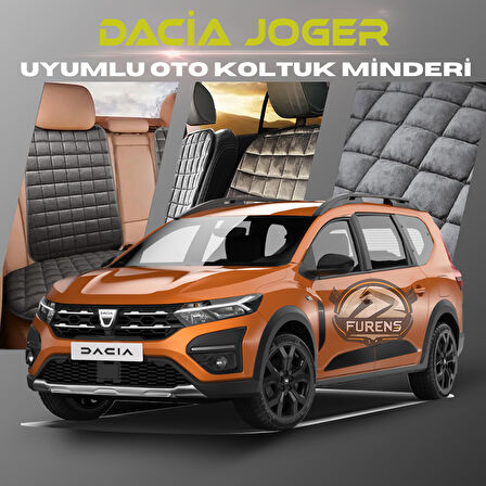 Dacia Joger Antrasit Renk Tay Tüyü Cepli & Terletmez Sırtlı Oto Koltuk Minder Seti - Koltuk Koruma Kılıfı (ÖN & ARKA TAM SET)