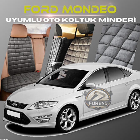 Ford Mondeo Antrasit Renk Tay Tüyü Cepli & Terletmez Sırtlı Oto Koltuk Minder Seti - Koltuk Koruma Kılıfı (ÖN & ARKA TAM SET)