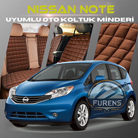 Nissan Note Kahverengi Renk Tay Tüyü Cepli & Terletmez Sırtlı Oto Koltuk Minder Seti - Koltuk Koruma Kılıfı (ÖN & ARKA TAM SET)