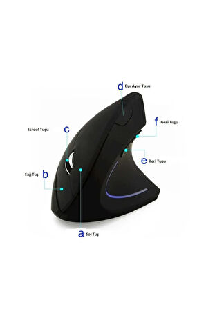 Kablosuz Ergonomik Dikey Mouse 80012001600 DPI