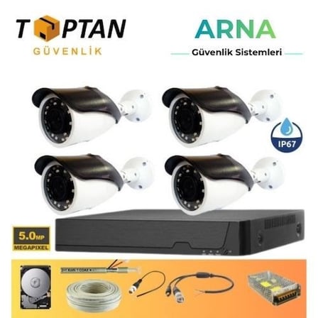 Gerçek 5 Mp Metal Kasa 4 Kameralı Ahd Güvenlik Seti 500 GB HDD Dahil